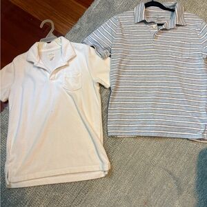 Crewcuts Kids Polo Shirts - White and Gray Stripes